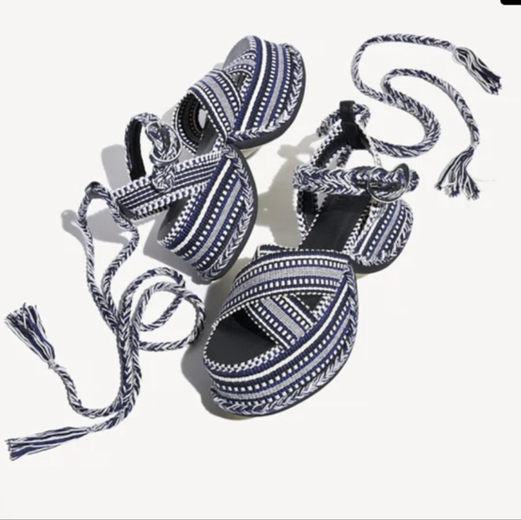 NWOT Amambaih Beatriz wrap sandals  Chloe vibes, festival wear anthropologie - Picture 1 of 16